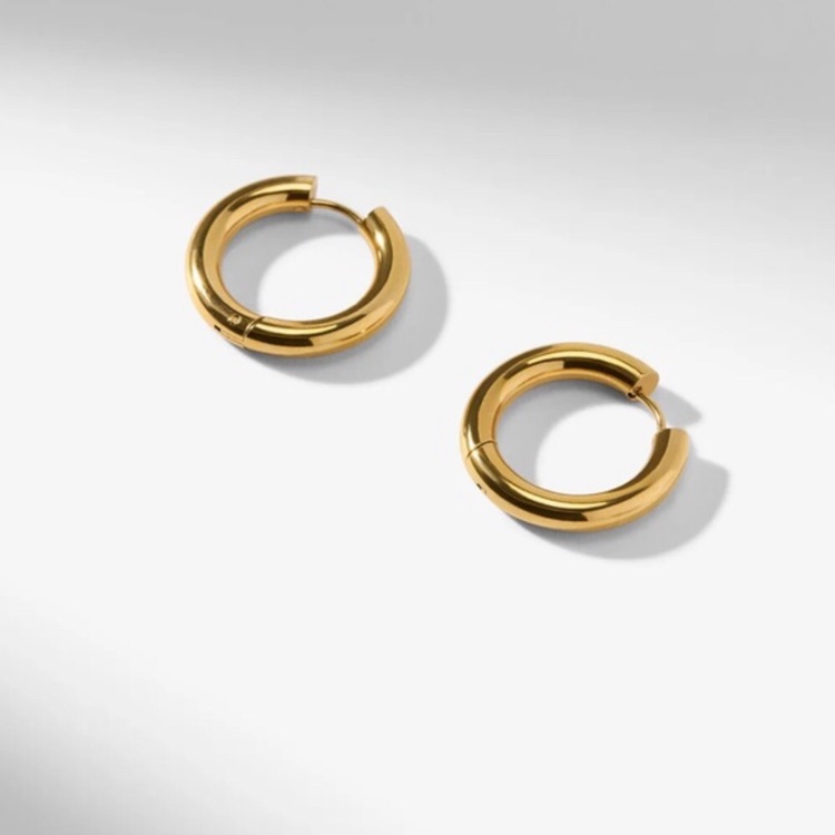 24k Gold Plated Small Hoop Earrings New